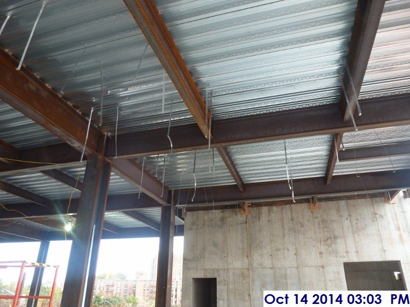 Started installing duct work hangers at the 2nd floor Facing South (800x600)